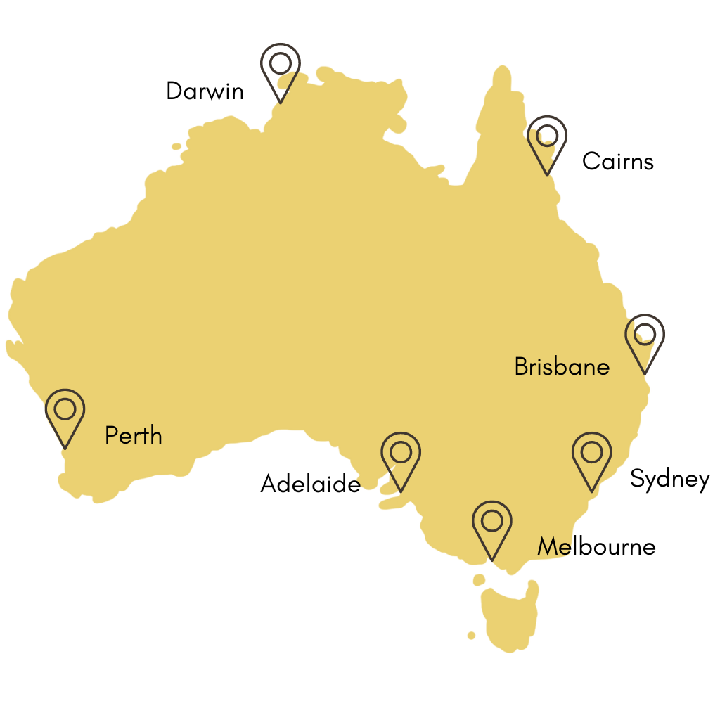 Work and Travel Australien Landkarte